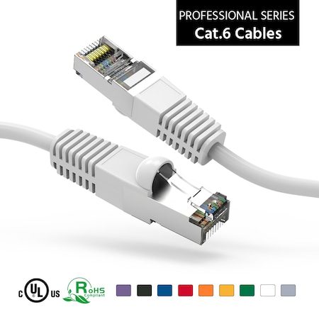 CAT6 Shielded (SSTP) Ethernet Network Booted Cable- 6ft- White